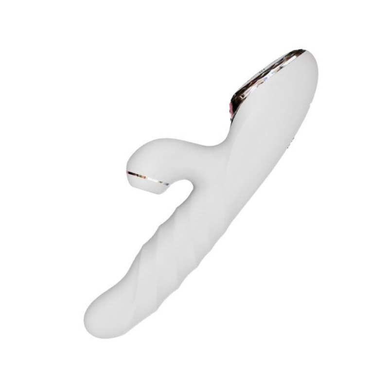 Вибратор-кролик с вакуумной стимуляцией и вращающимся стволом Kistoy A-King Max Белый Вибратор-кролик с вакуумной стимуляцией и вращающимся стволом Kistoy A-King Max Белый