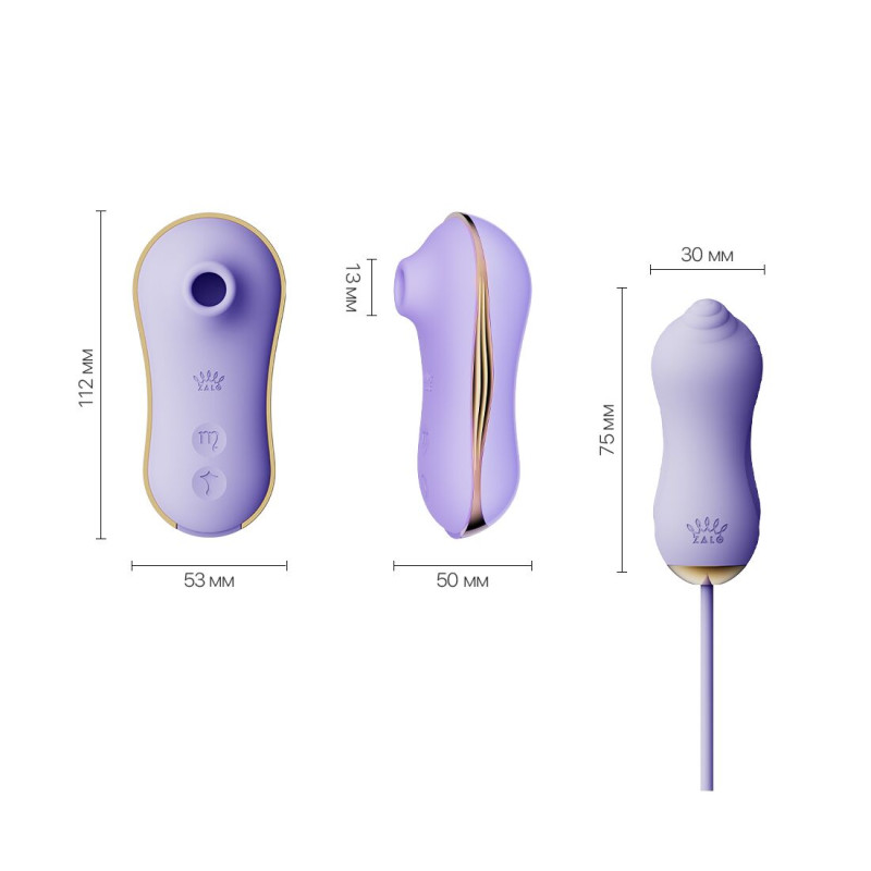 Набір 2в1 Zalo — UNICORN Violet, віброяйце + вакуумний стимулятор Набір 2в1 Zalo — UNICORN Violet, віброяйце + вакуумний стимулятор