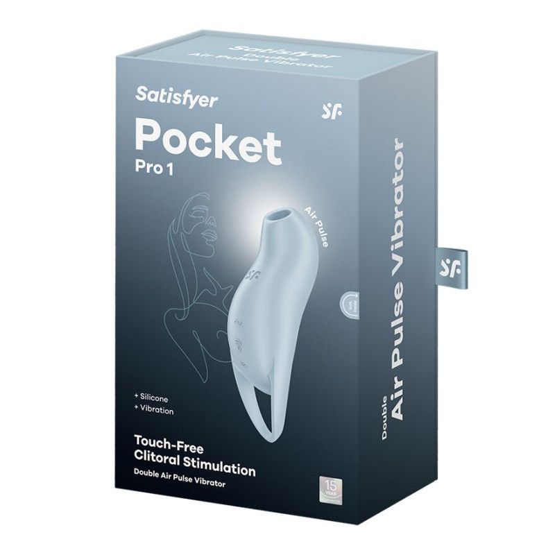 Вакуумный клиторальный стимулятор с вибрацией Satisfyer Pocket Pro 1 Blue Вакуумный клиторальный стимулятор с вибрацией Satisfyer Pocket Pro 1 Blue