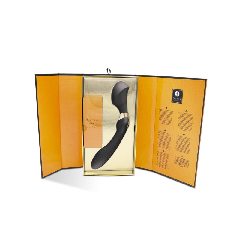 Вібромасажер Shunga Zoa Black, двосторонній Вібромасажер Shunga Zoa Black, двосторонній