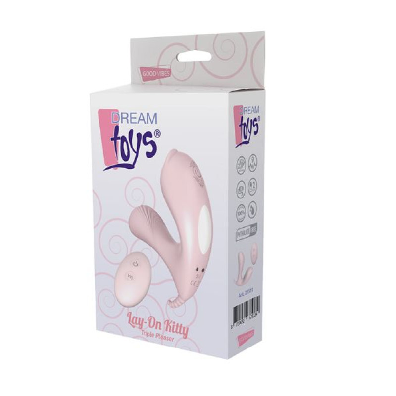 Потрійний вібромасажер Dreamtoys Lay-On Kitty Pleaser Потрійний вібромасажер Dreamtoys Lay-On Kitty Pleaser