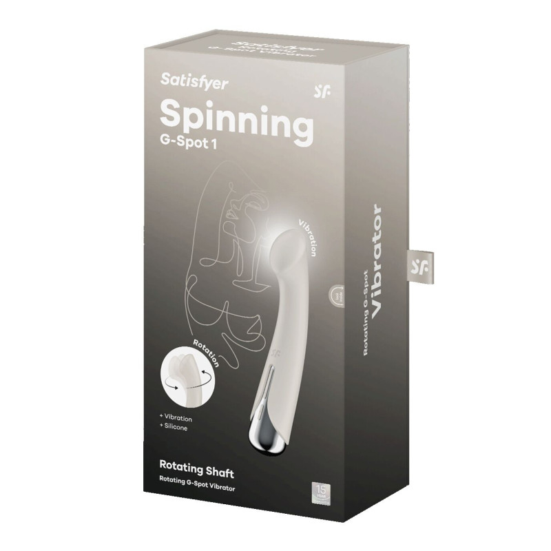 Вибратор с ротацией Satisfyer Spinning G-Spot 1 Beige, плоская площадка для стимуляции точки G