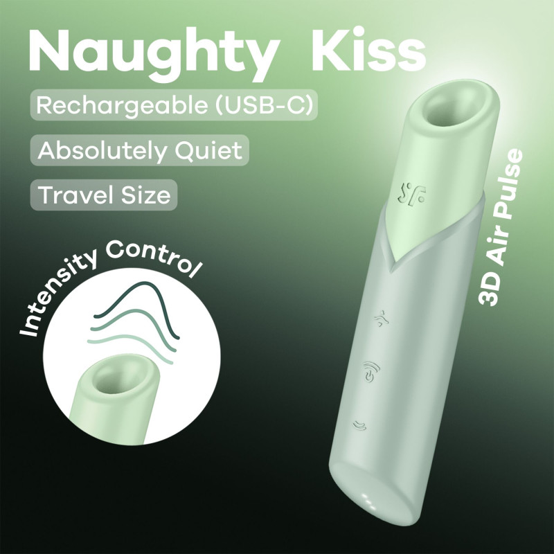 Вакуумный стимулятор Satisfyer Naughty Kiss, магнитная технология 3D Air Pulse, 30 режимов работы Вакуумный стимулятор Satisfyer Naughty Kiss, магнитная технология 3D Air Pulse, 30 режимов работы