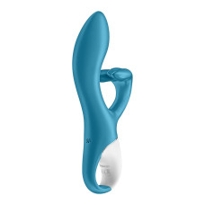 Вибратор-кролик с тройным отростком Satisfyer Embrace me Turquoise, 2 мотора, диаметр 3,6 см