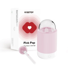 Вибратор-конфета на палочке KISTOY Pink Pop, зарядный кейс-ночник, 10 режимов вибрации