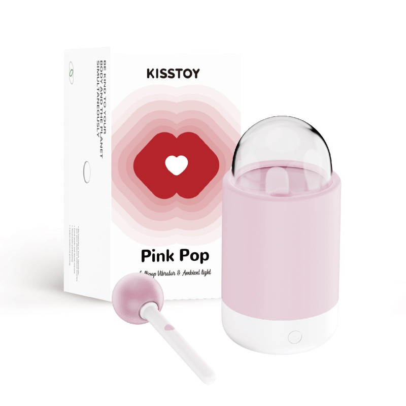 Вібратор-цукерка на паличці KISTOY Pink Pop, зарядний кейс-нічник, 10 режимів вібрації Вібратор-цукерка на паличці KISTOY Pink Pop, зарядний кейс-нічник, 10 режимів вібрації