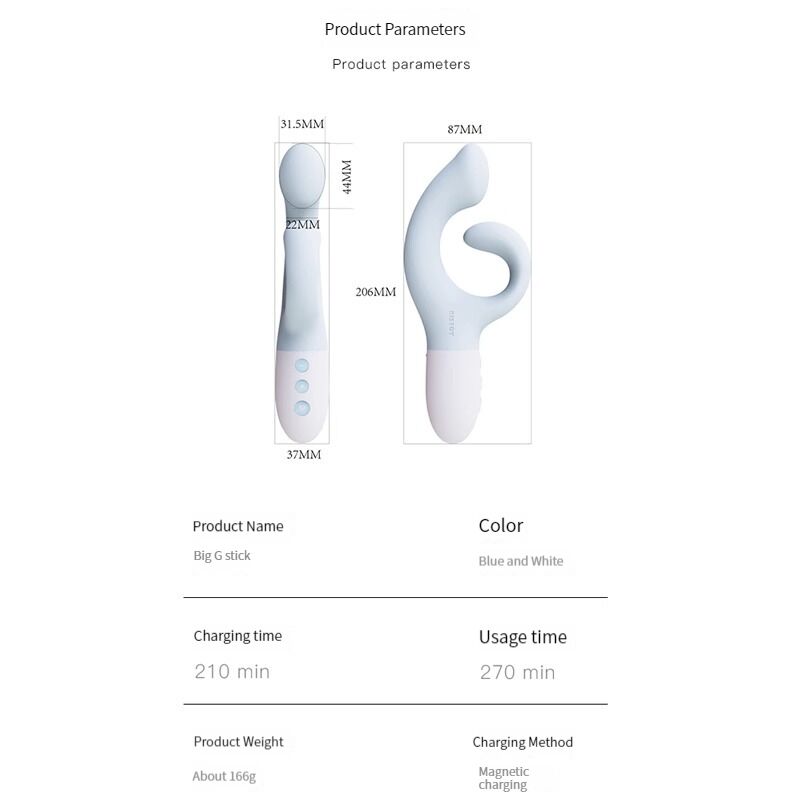 Вибратор-кролик для точки G KISTOY Big G Blue, изогнутый отросток, автоматический подогрев. Вибратор-кролик для точки G KISTOY Big G Blue, изогнутый отросток, автоматический подогрев.