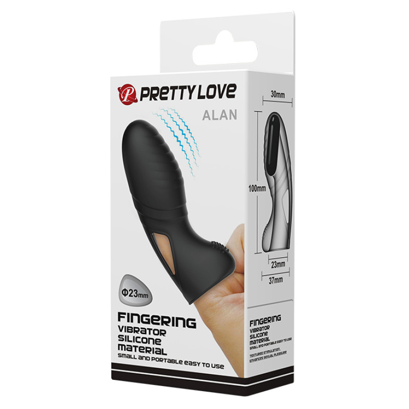 Насадка на палец Pretty Love Alan Finger Vibrator Black Насадка на палец Pretty Love Alan Finger Vibrator Black