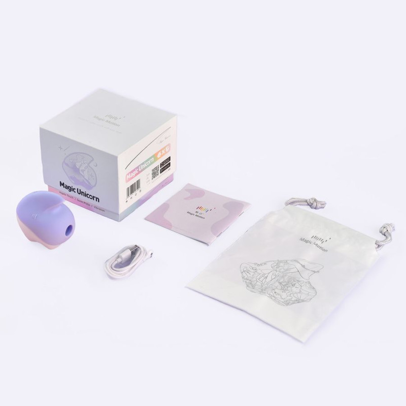 Вакуумний кліторальний смарт-стимулятор Magic Motion Unicorn Purple з вібрацією Вакуумний кліторальний смарт-стимулятор Magic Motion Unicorn Purple з вібрацією
