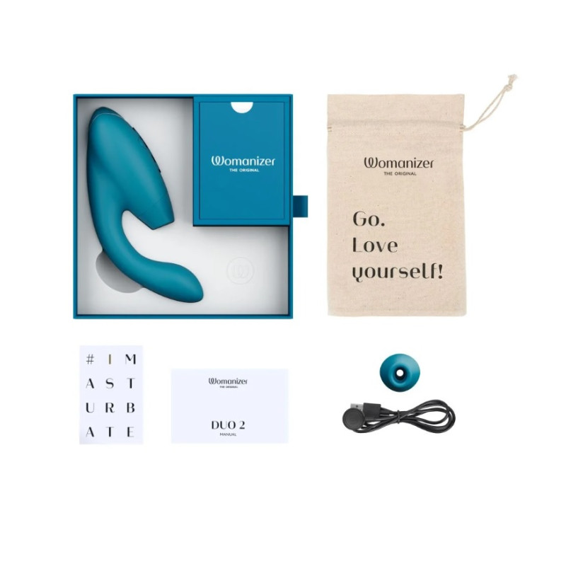 Инновационный бесконтактный вибратор-стимулятор Womanizer Duo 2 Petrol