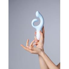 Вибратор-кролик для точки G KISTOY Big G Blue, изогнутый отросток, автоматический подогрев.