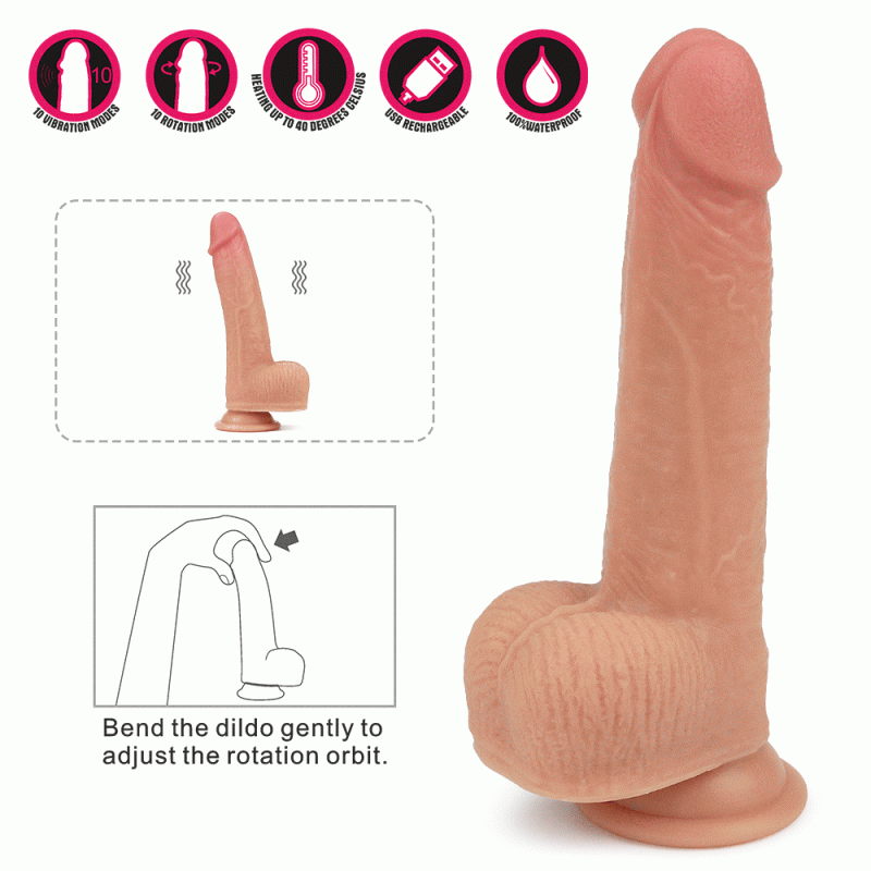 Вібратор LoveToy Dual-Layered Silicone Rotating Cock With Vibration Anthony 8.5 Flesh