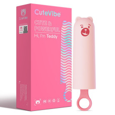 Вибратор CuteVibe Teddy Pink (Black Dildo), реалистичный вибратор под видом мороженого.