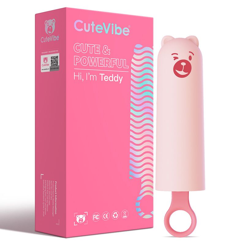 Вібратор CuteVibe Teddy Pink (Black Dildo), реалістичний вібратор під виглядом морозива Вібратор CuteVibe Teddy Pink (Black Dildo), реалістичний вібратор під виглядом морозива