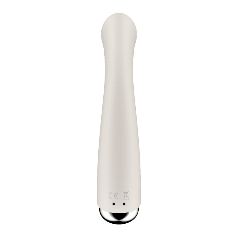 Вибратор с ротацией Satisfyer Spinning G-Spot 1 Beige, плоская площадка для стимуляции точки G