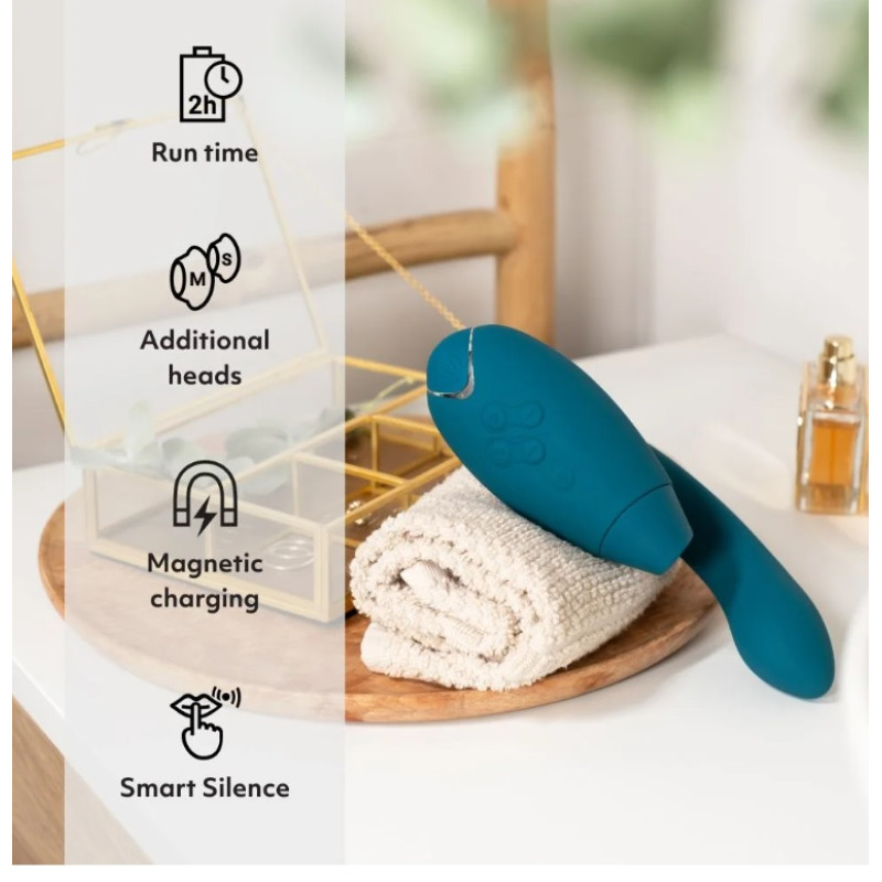 Инновационный бесконтактный вибратор-стимулятор Womanizer Duo 2 Petrol