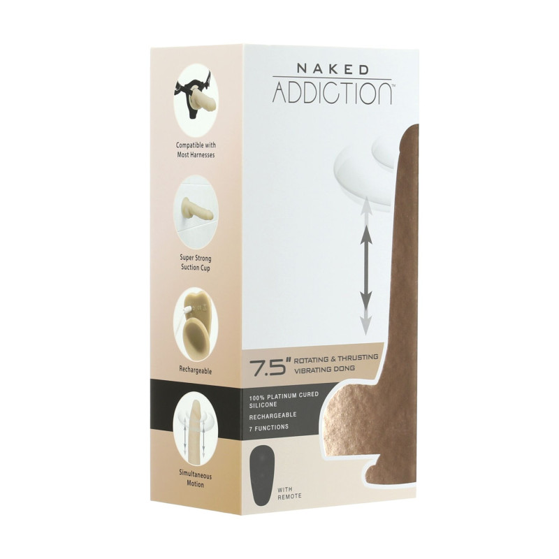 Фаллоимитатор с ротацией и пульсацией Naked ADDICTION The Freak 7,5 Rotating & Thrusting Vibrating