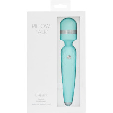 Роскошный вибромассажер PILLOW TALK Cheeky с кристаллом Сваровски Бирюзовый