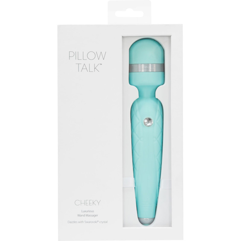 Роскошный вибромассажер PILLOW TALK Cheeky с кристаллом Сваровски Бирюзовый