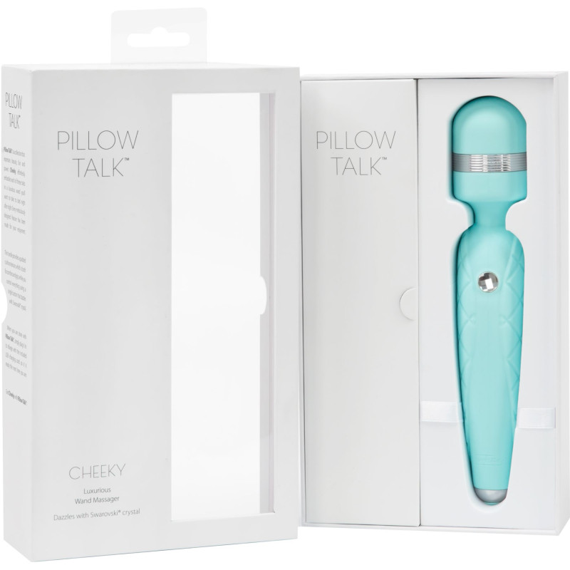 Роскошный вибромассажер PILLOW TALK Cheeky с кристаллом Сваровски Бирюзовый