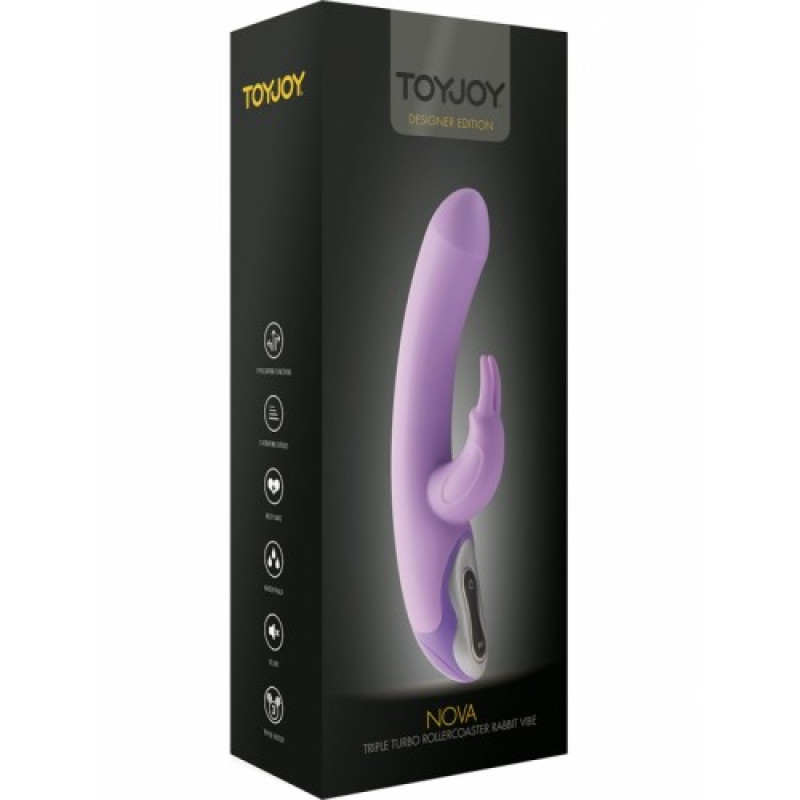 Вибратор кролик Toy Joy Nova Rabbit 23,5х4,5 см Фиолетовый Вибратор кролик Toy Joy Nova Rabbit 23,5х4,5 см Фиолетовый