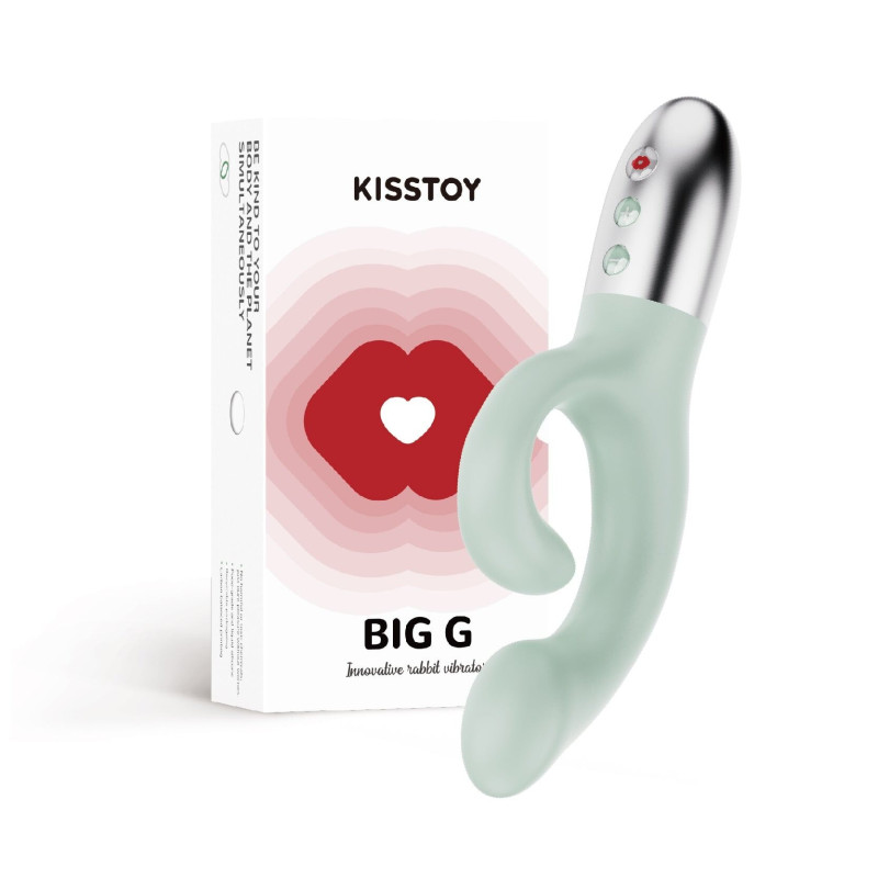 Вибратор-кролик для точки G KISTOY Big G Green, изогнутый отросток, автоматический подогрев. Вибратор-кролик для точки G KISTOY Big G Green, изогнутый отросток, автоматический подогрев.