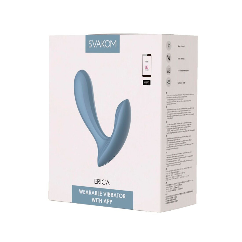 Смарт-вибратор в трусики Svakom Erica Dusty Blue, очень гибкий, 2 мотора. Смарт-вибратор в трусики Svakom Erica Dusty Blue, очень гибкий, 2 мотора.