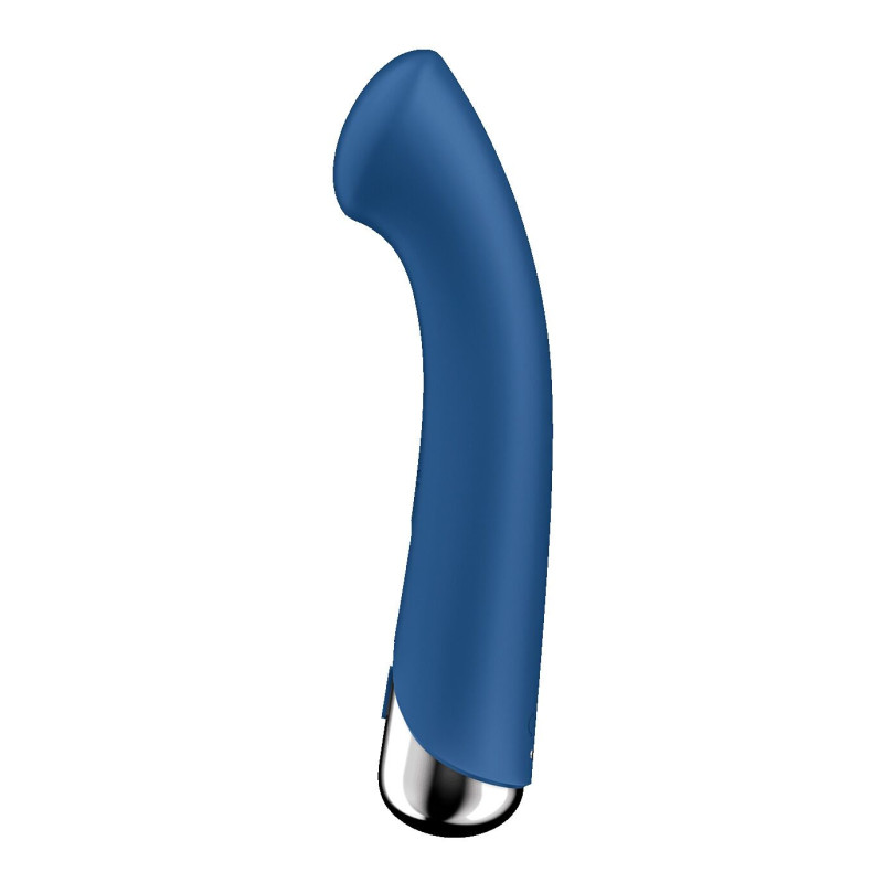Вибратор с ротацией Satisfyer Spinning G-Spot 1 Blue, плоская площадка для стимуляции точки G