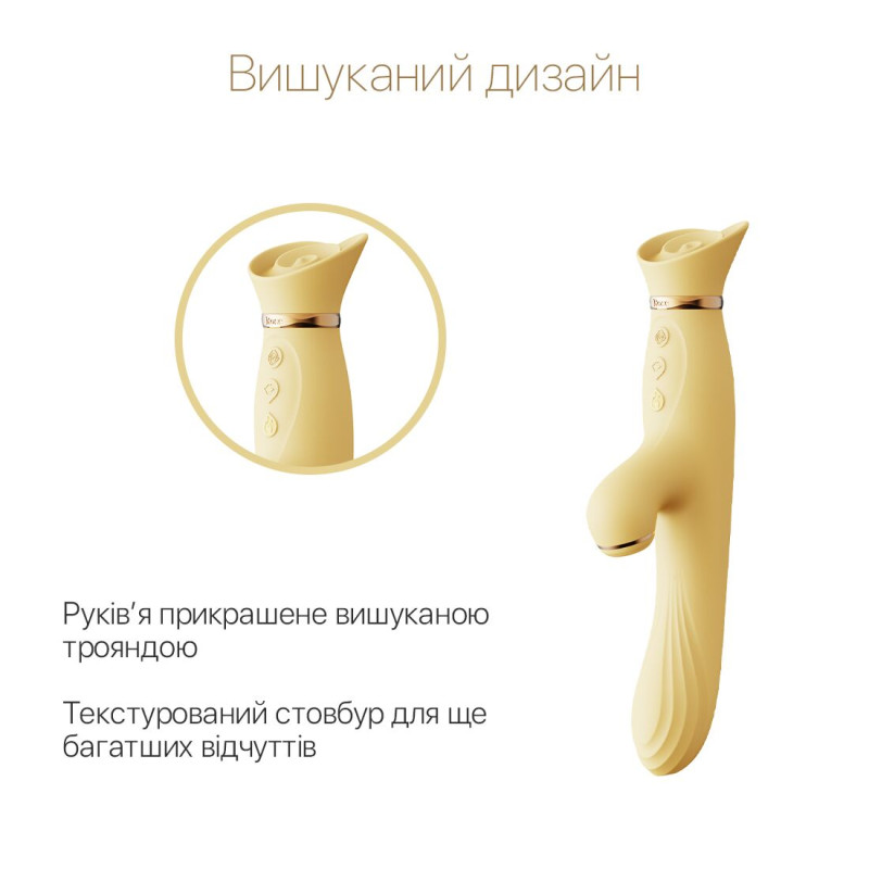 Вібратор з підігрівом та вакуумною стимуляцією клітора Zalo - ROSE Vibrator Lemon Yellow Вібратор з підігрівом та вакуумною стимуляцією клітора Zalo - ROSE Vibrator Lemon Yellow