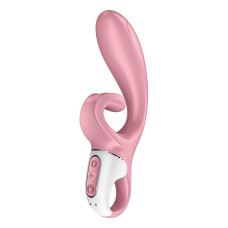 Смарт вібратор-кролик Satisfyer Hug Me Pink, 2 мотори, діаметр 4,2см, широка кліторальна частина