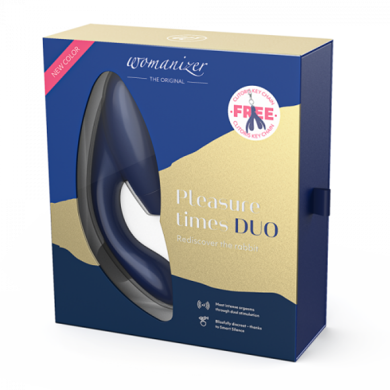 Інноваційний безконтактний вібратор-стимулятор Womanizer Duo Blueberry Інноваційний безконтактний вібратор-стимулятор Womanizer Duo Blueberry