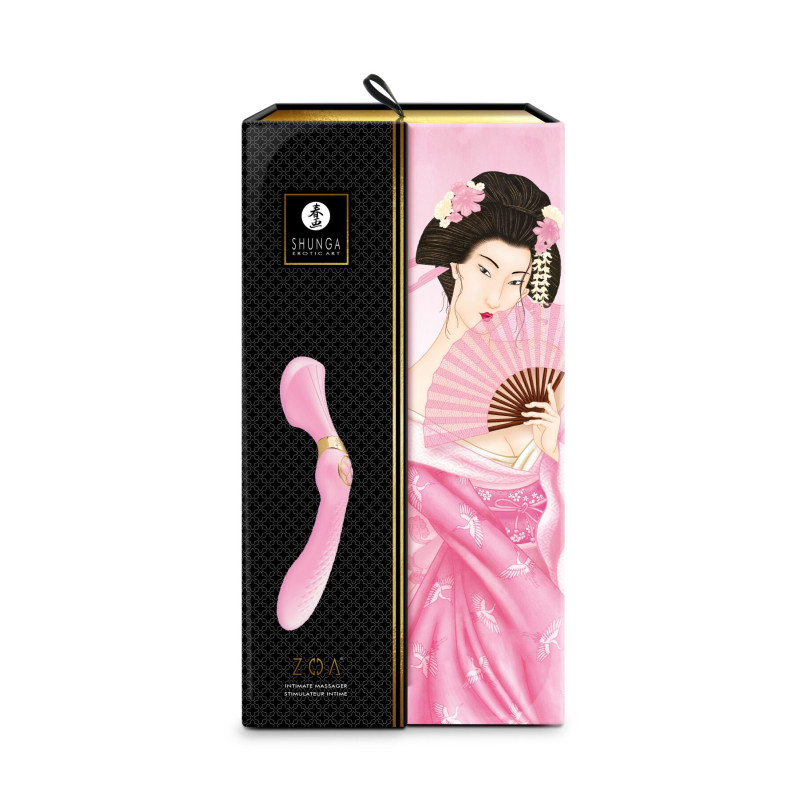 Вібромасажер Shunga Zoa Light Pink, двосторонній Вібромасажер Shunga Zoa Light Pink, двосторонній