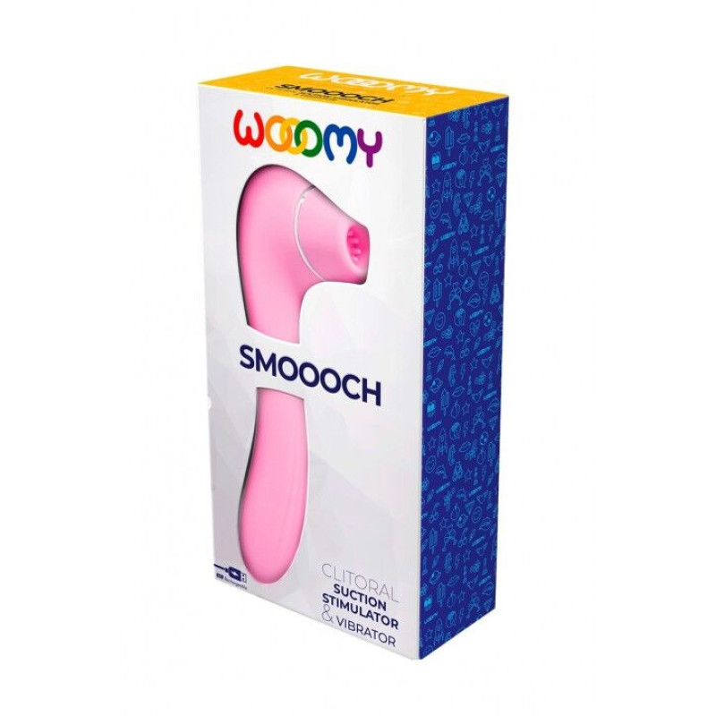 Вакуумный стимулятор с вибрацией Wooomy Smoooch Clitoral Suction & Vibration Pink Вакуумный стимулятор с вибрацией Wooomy Smoooch Clitoral Suction & Vibration Pink