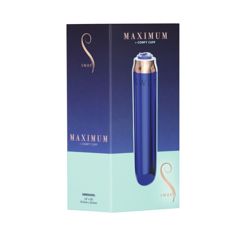 Віброкуля Swan Maximum + Comfy Cuff Blue, суперпотужна, різна інтенсивність, силіконова манжета Віброкуля Swan Maximum + Comfy Cuff Blue, суперпотужна, різна інтенсивність, силіконова манжета