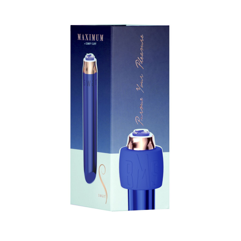 Віброкуля Swan Maximum + Comfy Cuff Blue, суперпотужна, різна інтенсивність, силіконова манжета Віброкуля Swan Maximum + Comfy Cuff Blue, суперпотужна, різна інтенсивність, силіконова манжета