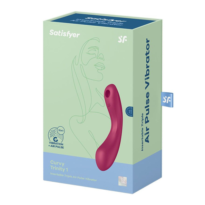 Вакуумний стимулятор з вібрацією Satisfyer Curvy Trinity 1 Red, іграшка 3в1 Вакуумний стимулятор з вібрацією Satisfyer Curvy Trinity 1 Red, іграшка 3в1