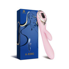Вибратор-кролик с надувающейся головкой Kistoy A-King, LED-экран