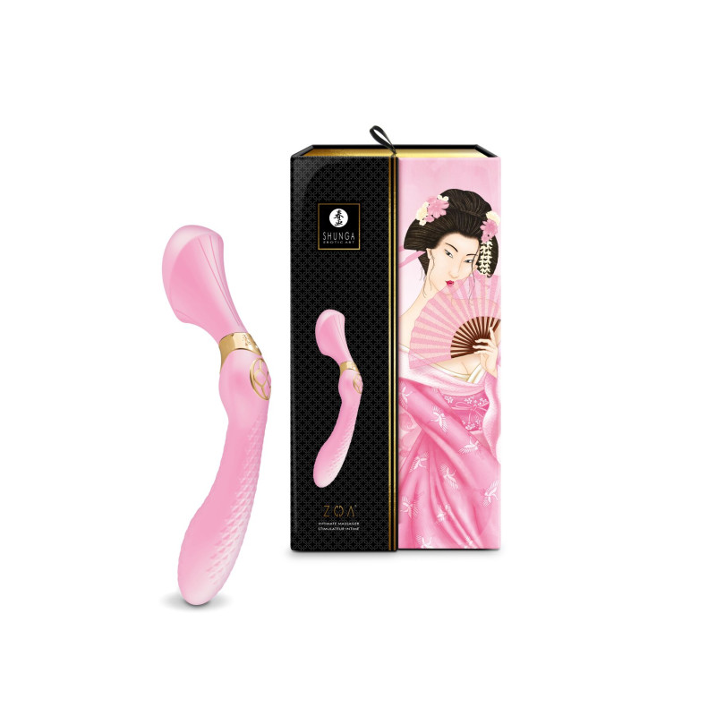 Вібромасажер Shunga Zoa Light Pink, двосторонній Вібромасажер Shunga Zoa Light Pink, двосторонній