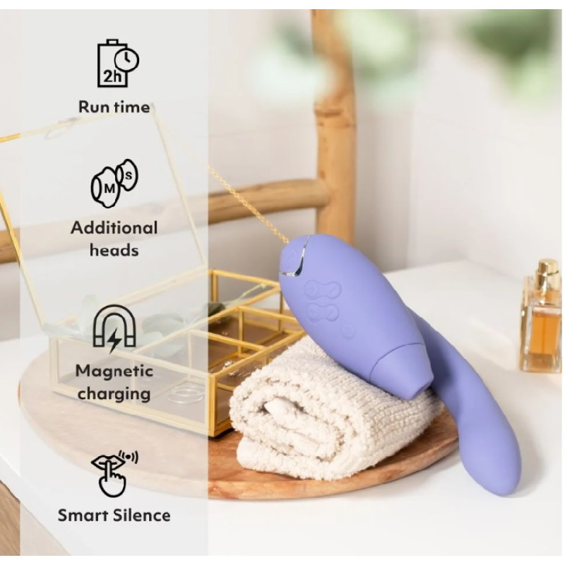 Инновационный бесконтактный вибратор-стимулятор Womanizer Duo 2 Lilac