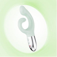 Вибратор-кролик для точки G KISTOY Big G Green, изогнутый отросток, автоматический подогрев.