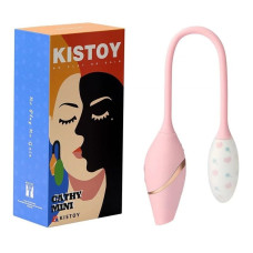 Виброяйце с вакуумным стимулятором KISTOY Cathy Mini на гибкой сцепке, подогрев