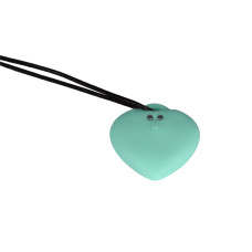 Минивибратор «Сердечко» FairyGasm PleasureStone green, 9 режимов, на шнурке