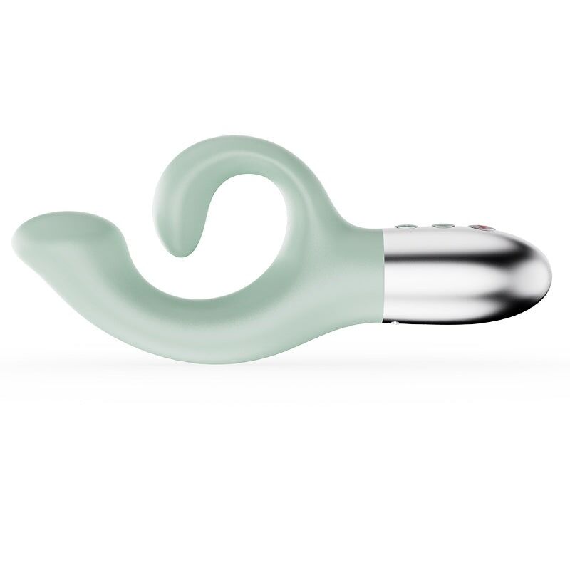 Вибратор-кролик для точки G KISTOY Big G Green, изогнутый отросток, автоматический подогрев. Вибратор-кролик для точки G KISTOY Big G Green, изогнутый отросток, автоматический подогрев.