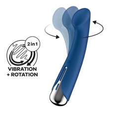 Вибратор с ротацией Satisfyer Spinning G-Spot 1 Blue, плоская площадка для стимуляции точки G