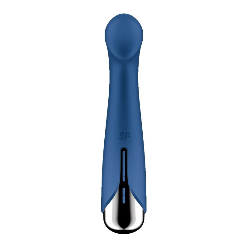 Вибратор с ротацией Satisfyer Spinning G-Spot 1 Blue, плоская площадка для стимуляции точки G