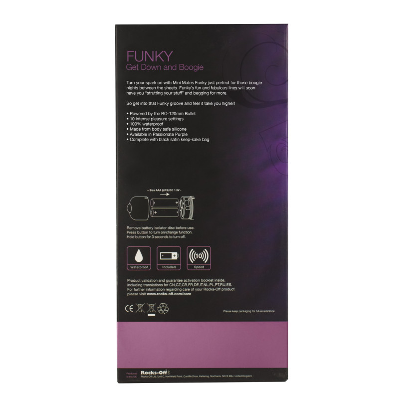 Вібратор Rocks Off Mini-Mates 10 Funky Фіолетовий Вібратор Rocks Off Mini-Mates 10 Funky Фіолетовий