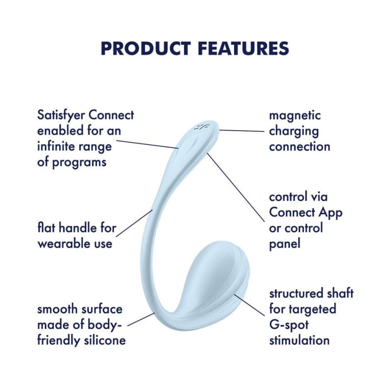 Смарт-віброяйце Satisfyer Smooth Petal Connect App Light Blue Смарт-віброяйце Satisfyer Smooth Petal Connect App Light Blue