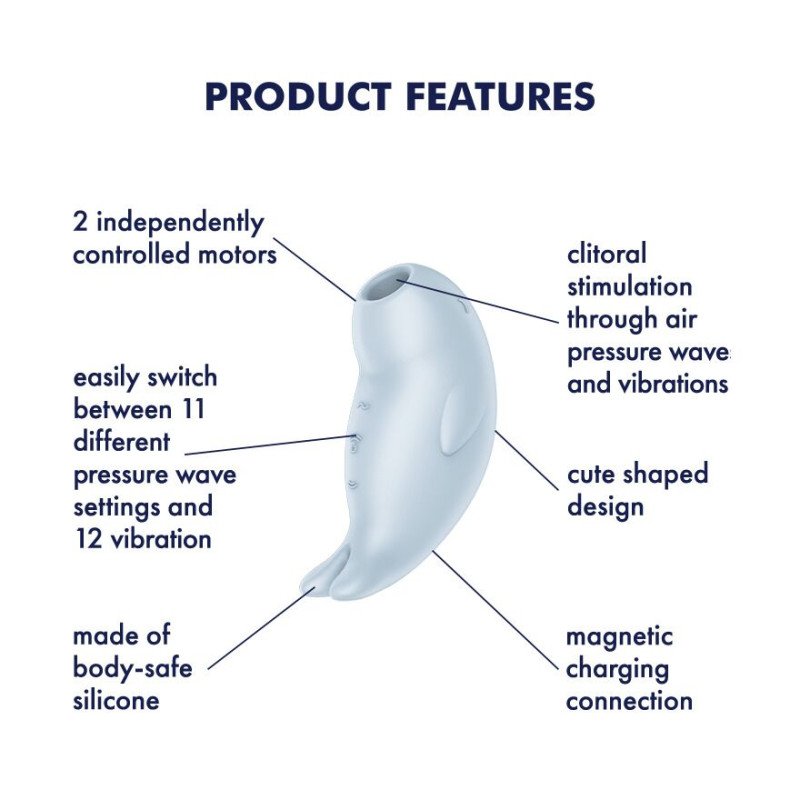 Вакуумный клиторальный стимулятор с вибрацией Satisfyer Seal You Soon, 2 независимых мотора Вакуумный клиторальный стимулятор с вибрацией Satisfyer Seal You Soon, 2 независимых мотора