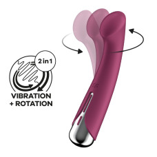 Вибратор с ротацией Satisfyer Spinning G-Spot 1 Red, плоская площадка для стимуляции точки G