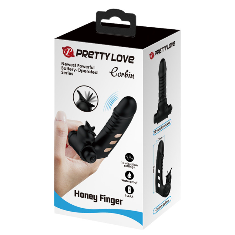 Насадка на палець Pretty Love Corbin Finger Vibrator Black Насадка на палець Pretty Love Corbin Finger Vibrator Black